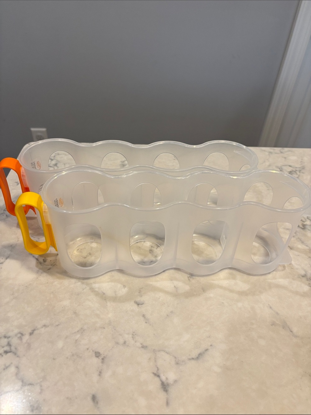 Yellow Multi-Compartment Refrigerator Storage Rack - Compact Organization - Picture 1 of 3